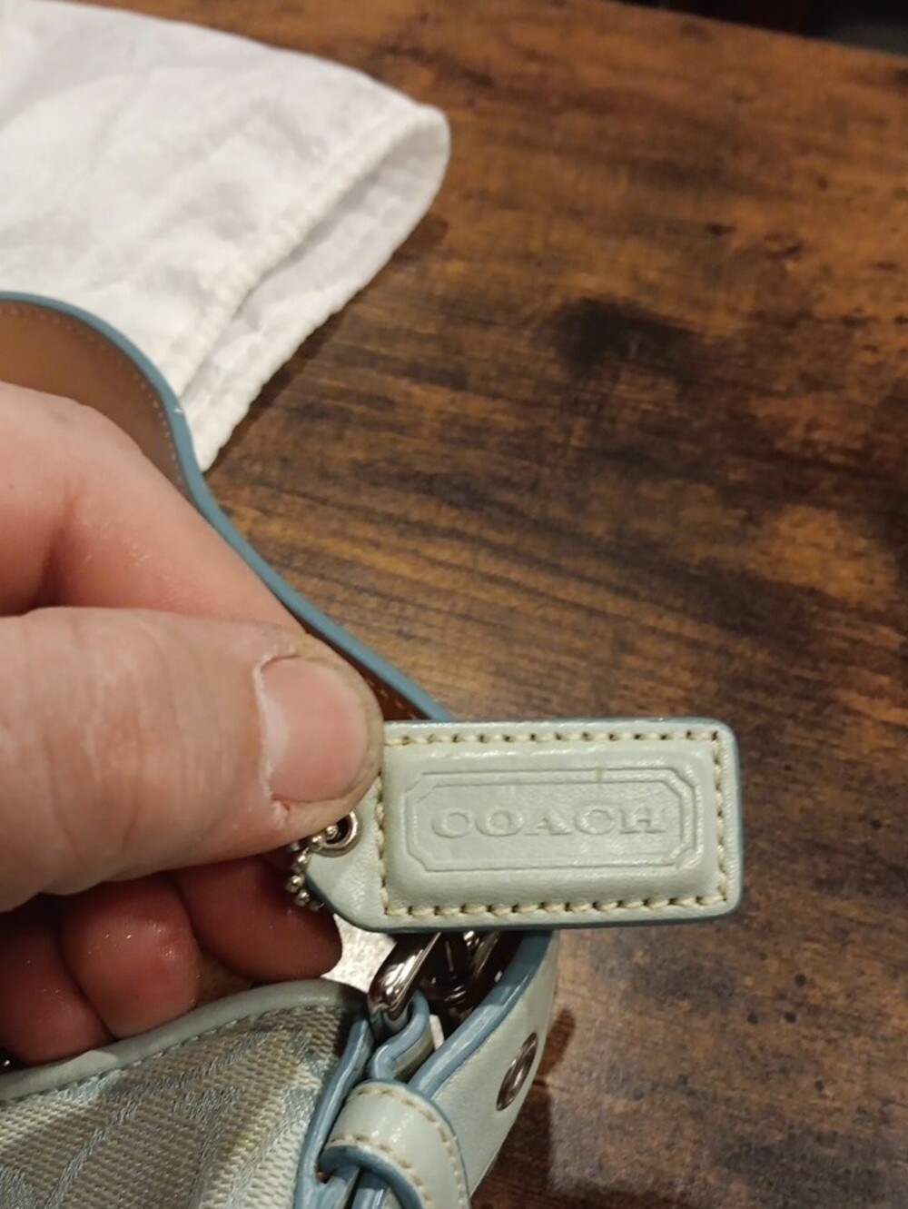 Vintage Y2K Coach Hamptons Signature Demi Pouch Bag - Ice Blue 6371 - Picture 6 of 9